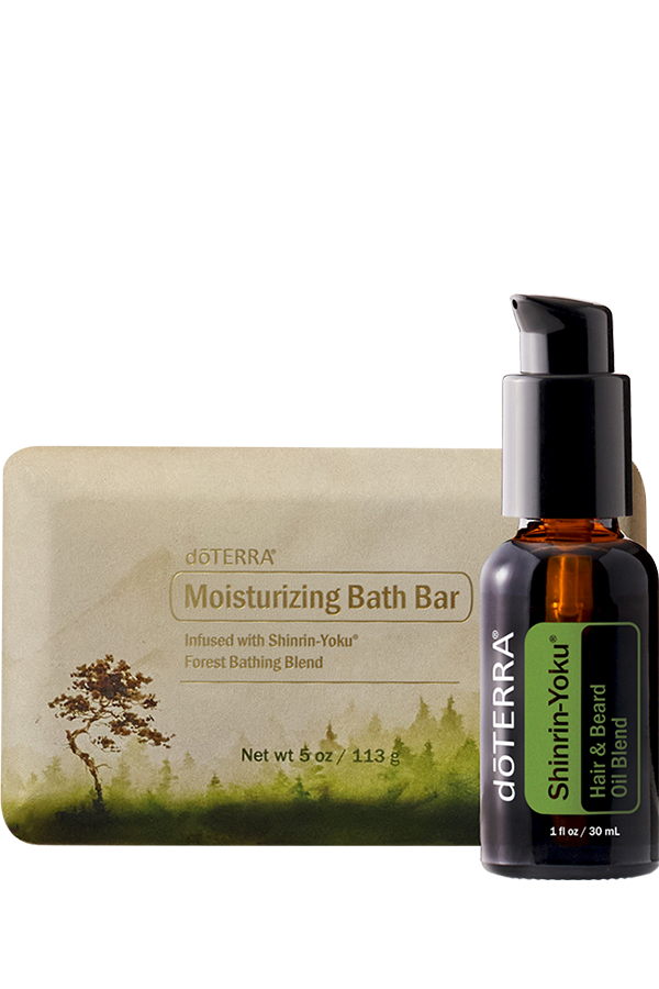shinrin-yoku hair and beard oil and bath bar